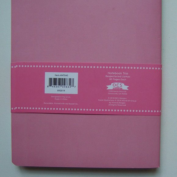 OCS DESIGNS "Bespectacled Llamas" 3-Pack Journals - Picture 7 of 8